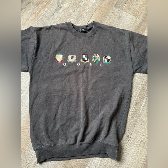 VTG Van Heusen Golf Sweatshirt Crewneck Pullover Gray Embroidered Size M - Picture 4 of 8
